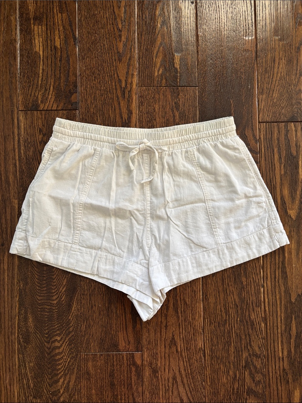 Universal Thread White Linen-Blend Drawstring Shorts